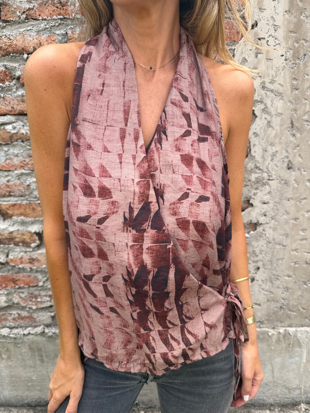 Polera tie dye terracota
