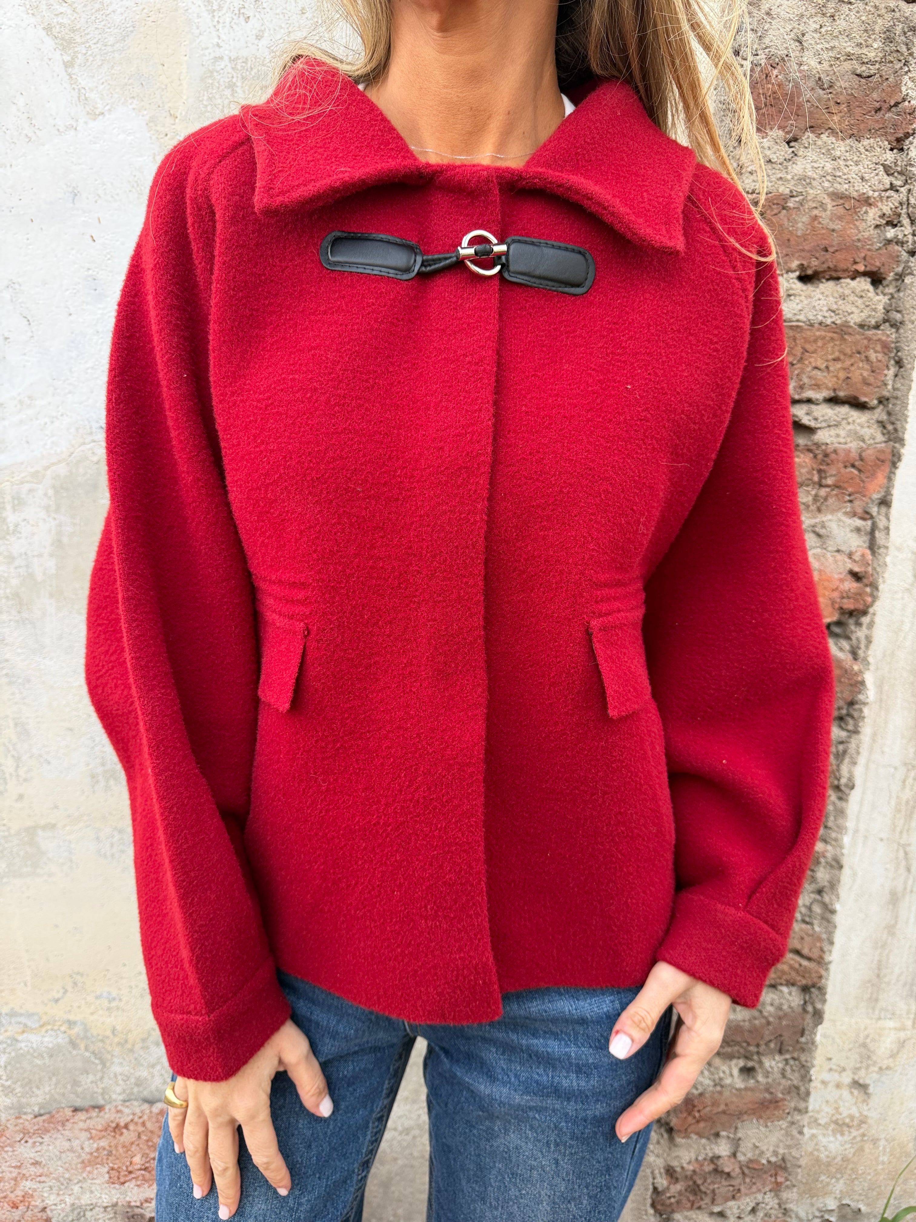 Abrigo 1 botón rojo italiano
