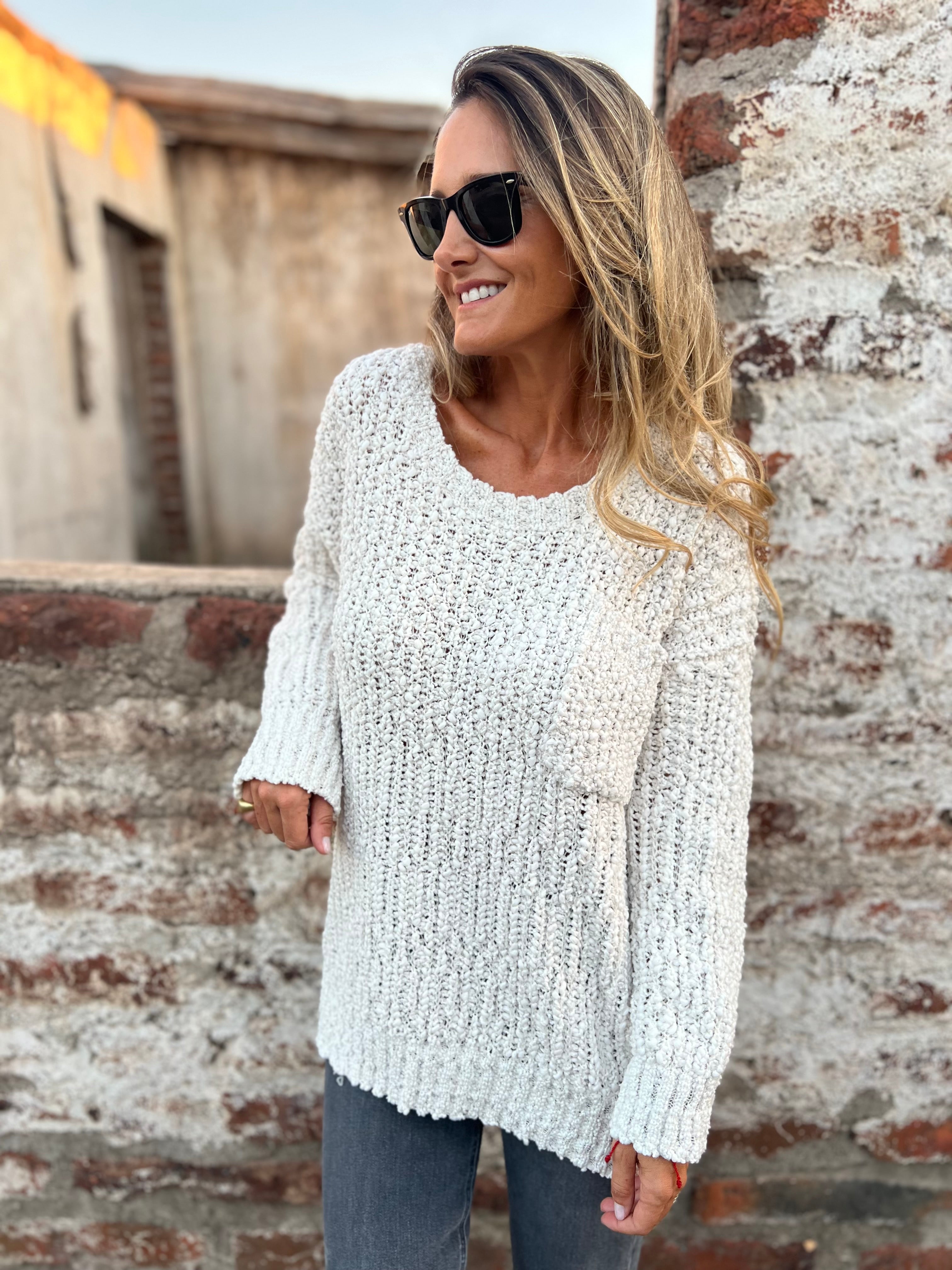 Maxxi chaleco pocket chenille crudo