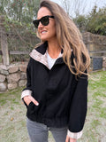 Bomber gabardina detalle escocés negra