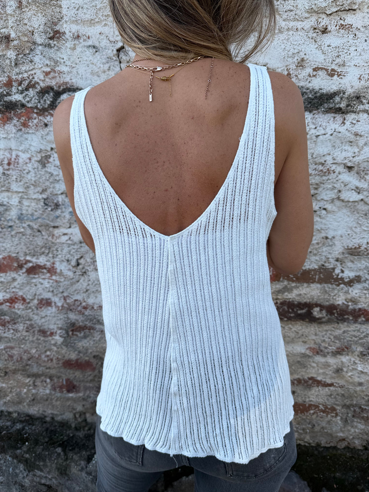 Polera natural blanca