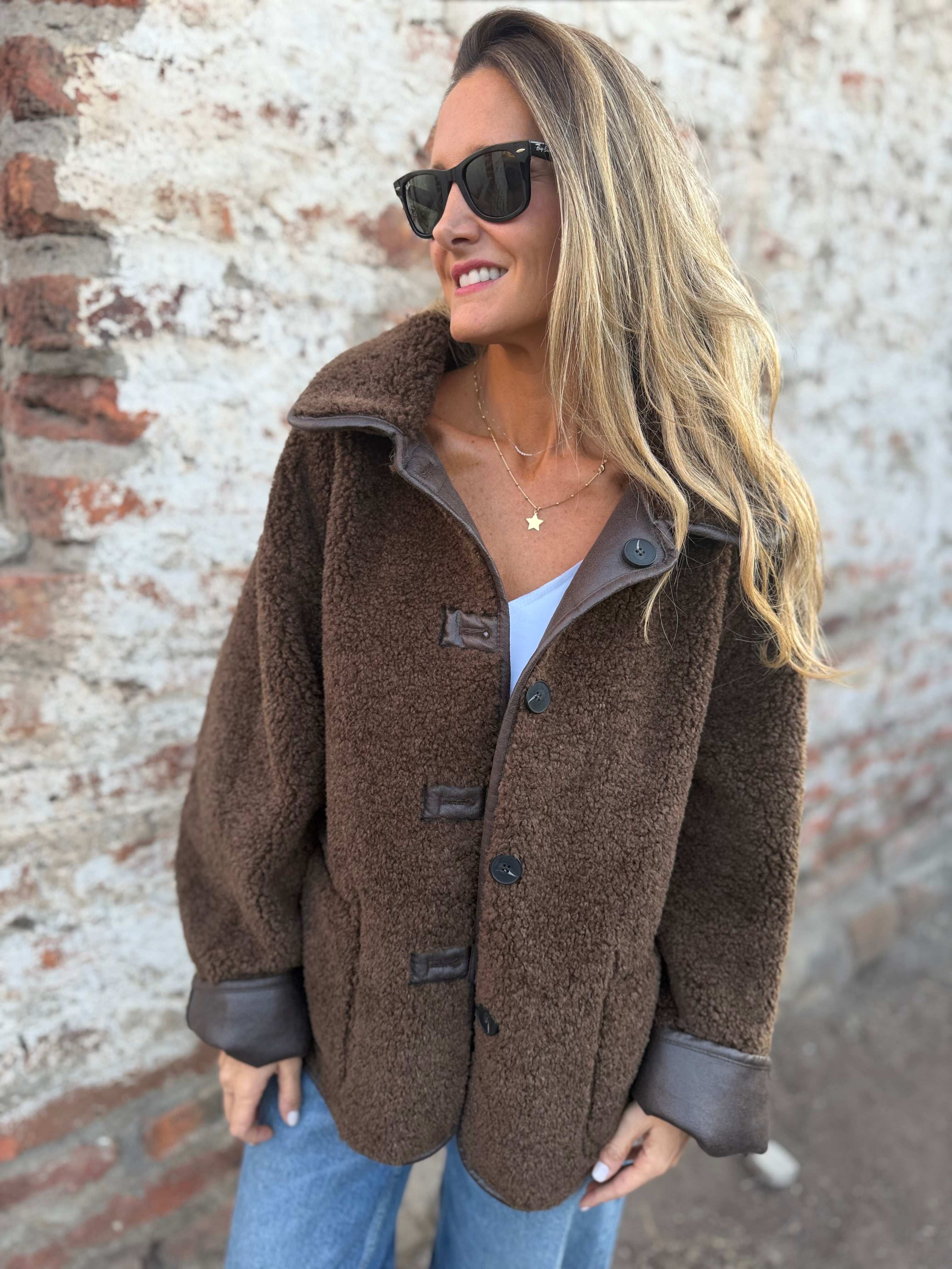 Chaqueta reversible chiporro patagónico gamuza top