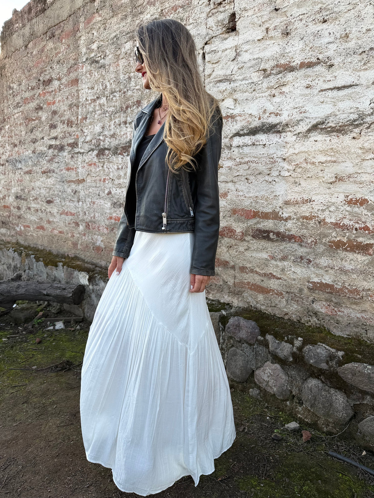 Pollera increíble blanca