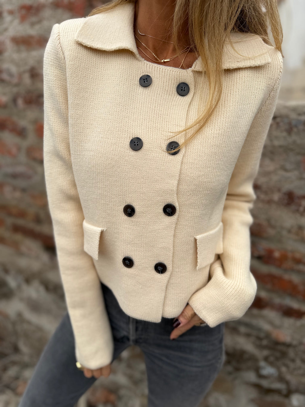 Chaleco tipo chaquetita crudo