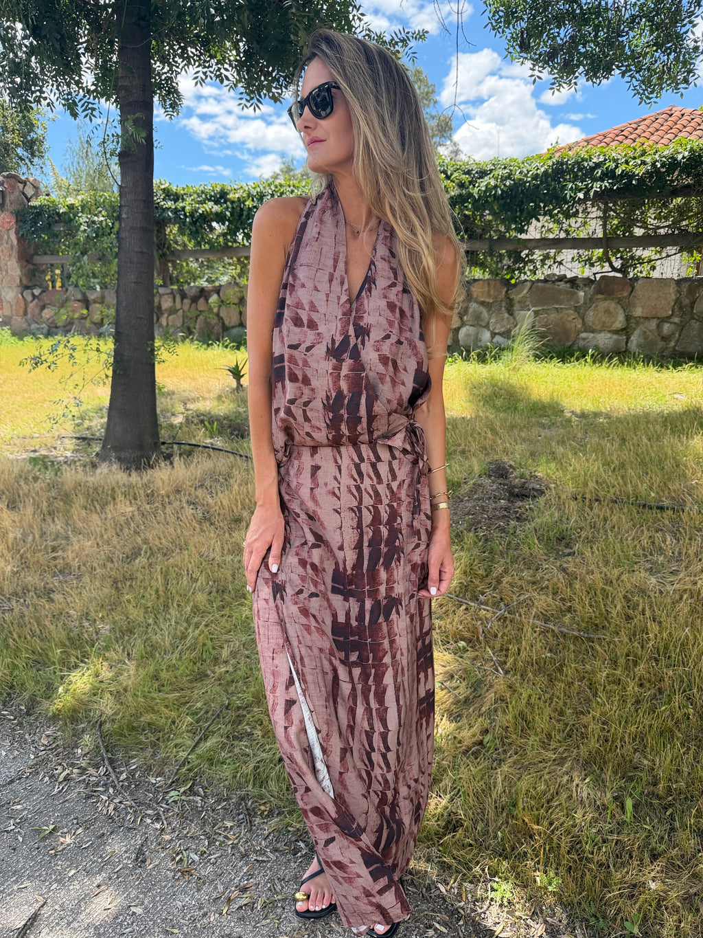 Pollera tie dye terracota