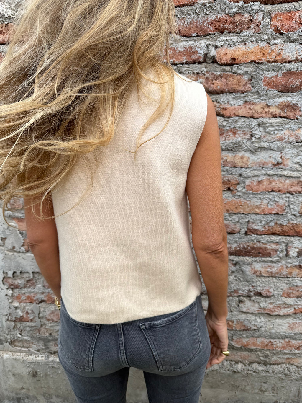 Chaqueta tejida napoleón crudo