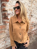 Chaqueta suede pocket camel