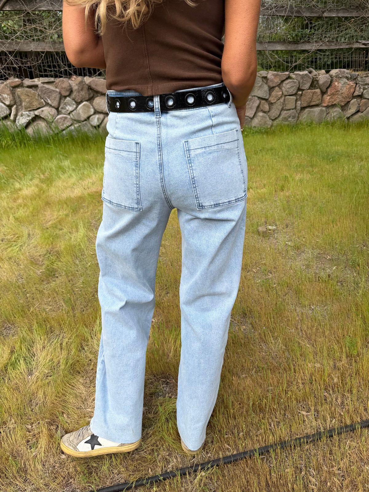 Pantalón recto perfecto celeste