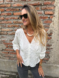 Blusa súper broderie blanca