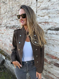Chaqueta Napoleón bluejean simple café