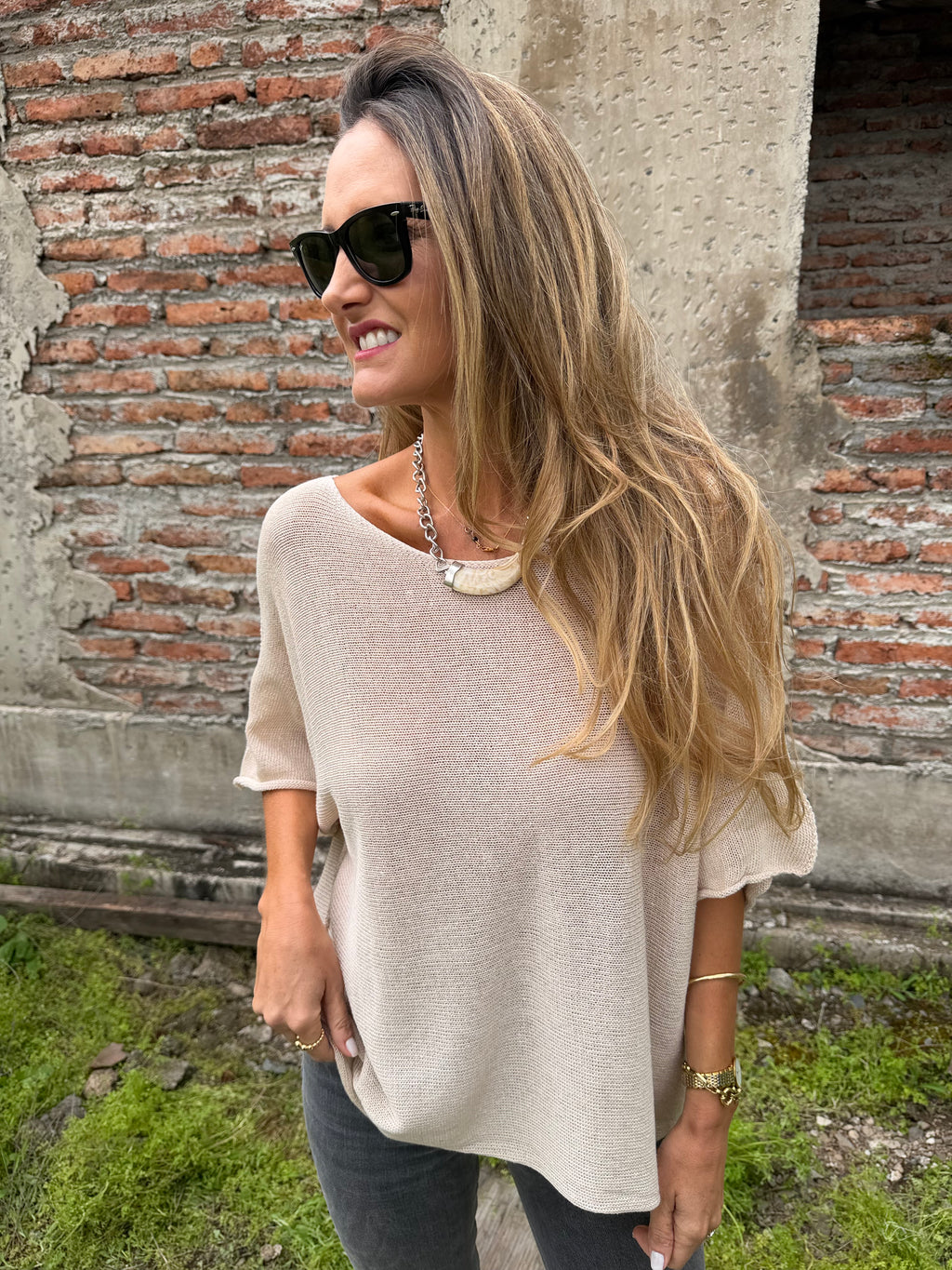 Chaleco new hilado beige