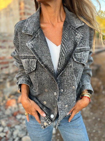 Chaqueta retro bluejean gris