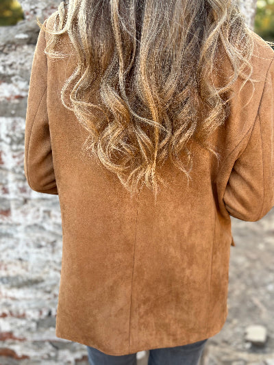 Blazer efecto gamuza camel