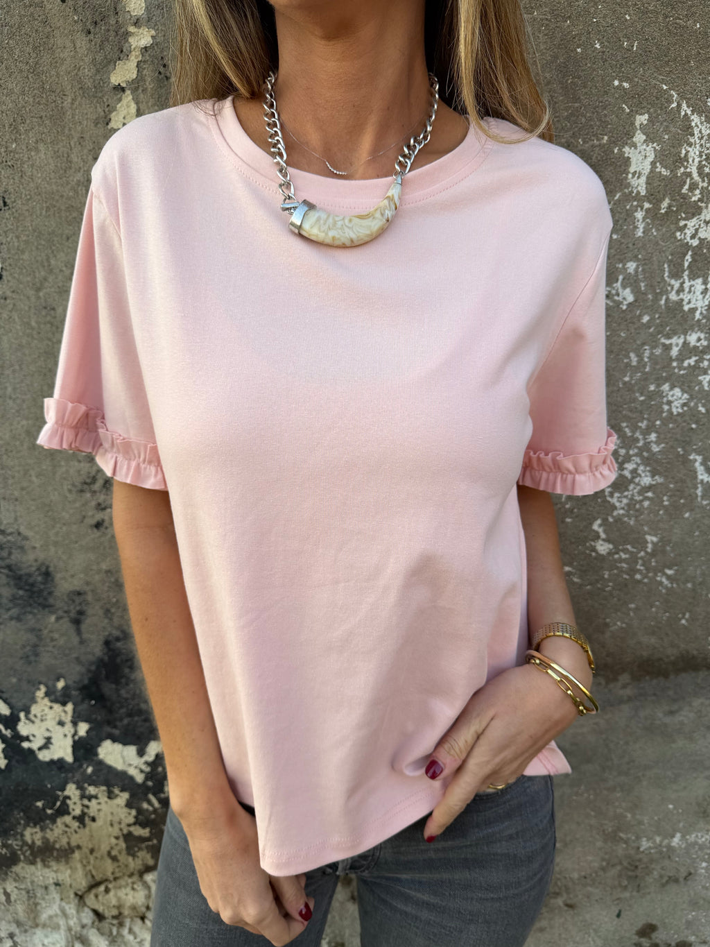 Polera modal vuelitos rosada