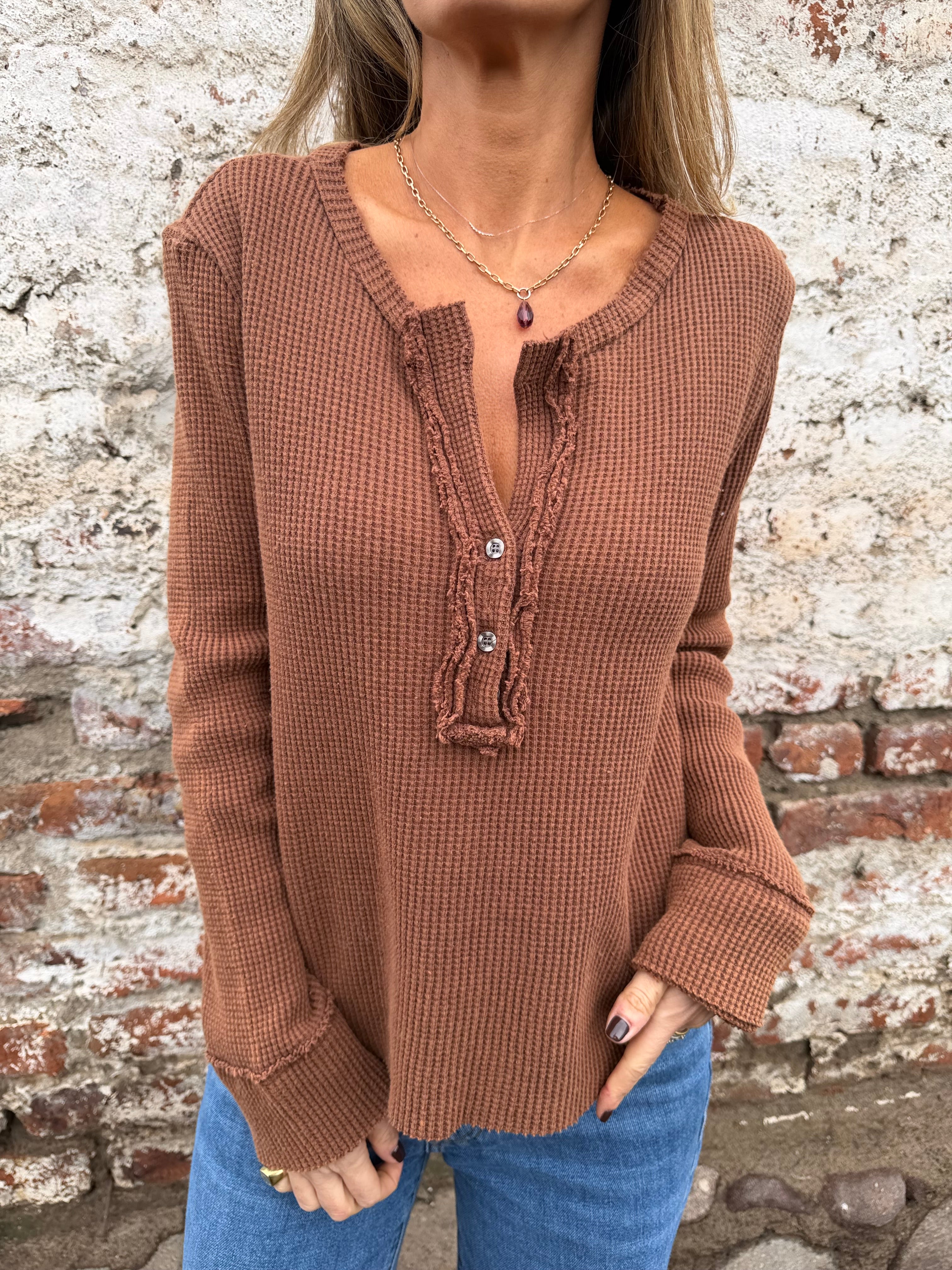 Polera algodón extra grueso camel