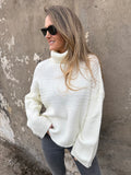 Cuello alto punto arroz blanco