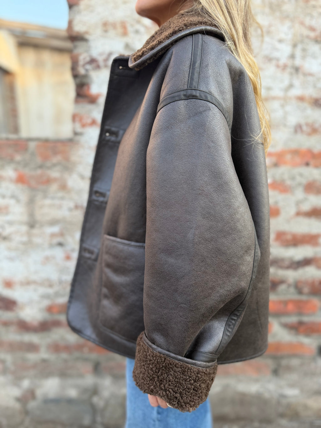 Chaqueta reversible chiporro patagónico gamuza top