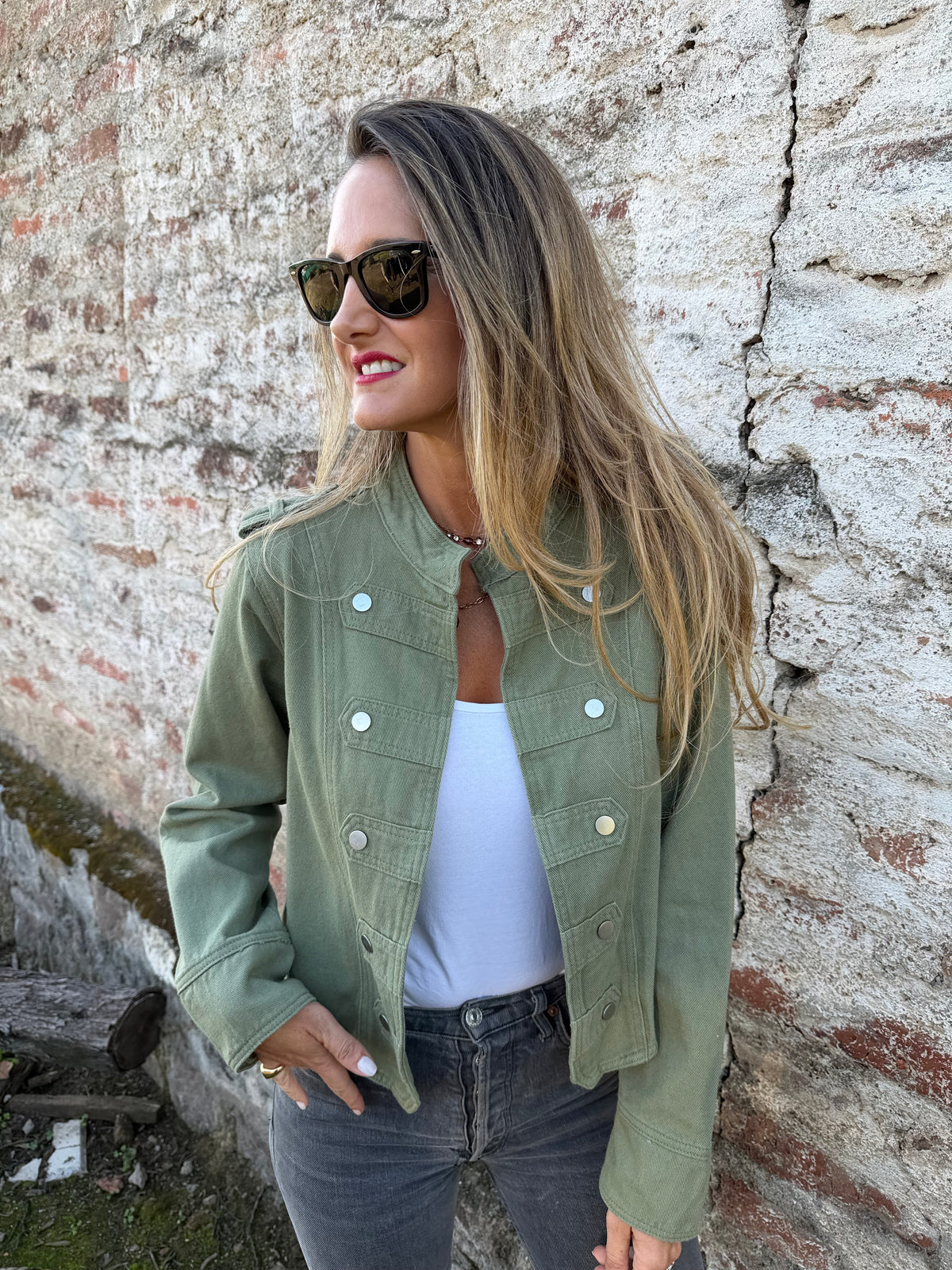 Chaqueta Napoleón bluejean simple verde