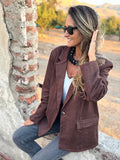 Blazer efecto gamuza café