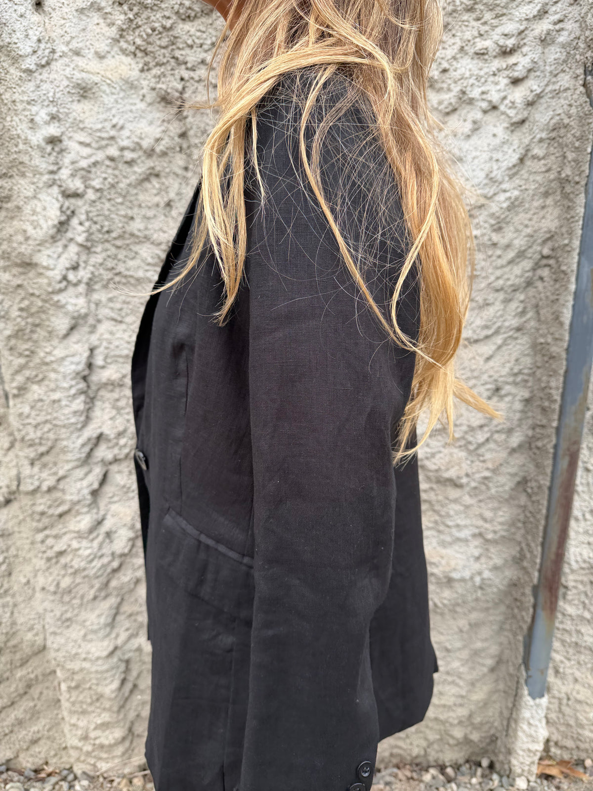 Blazer 100% lino perfecto negro