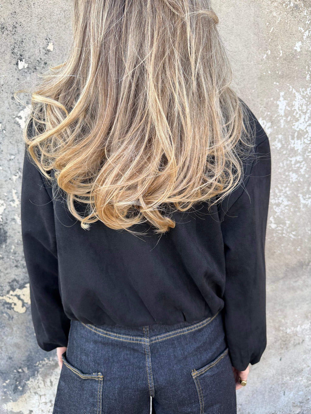 Chaqueta gamuza englobada negra