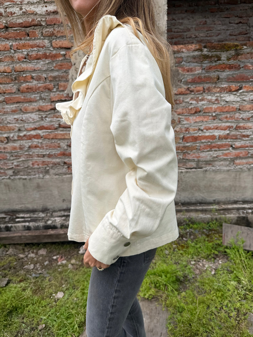 Blusa bluejean vuelos crudo