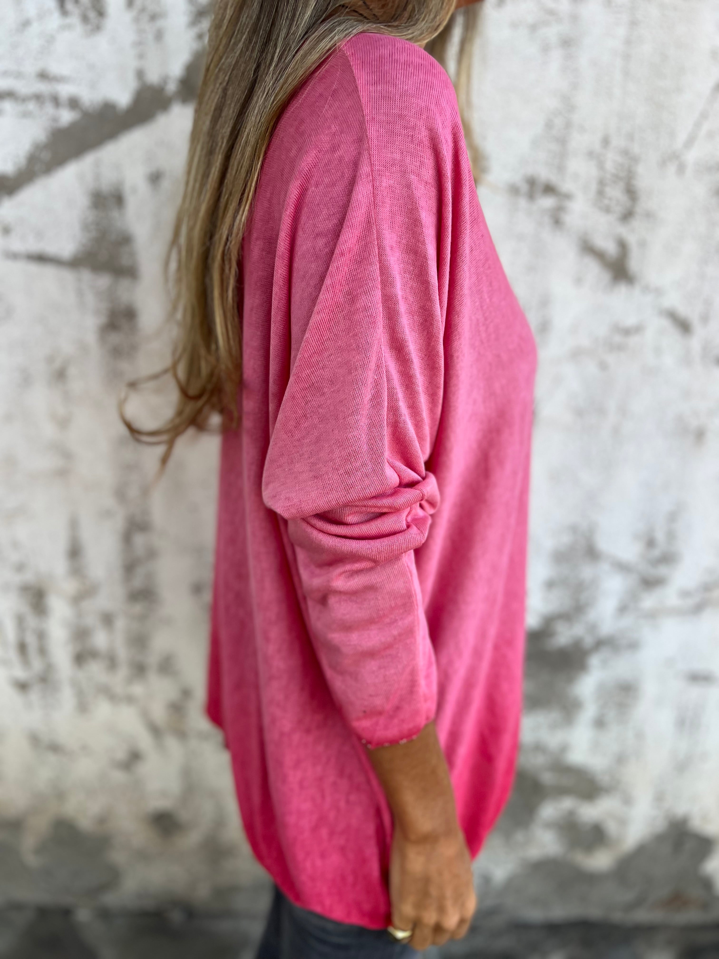 Polera hilo venecia fucsia
