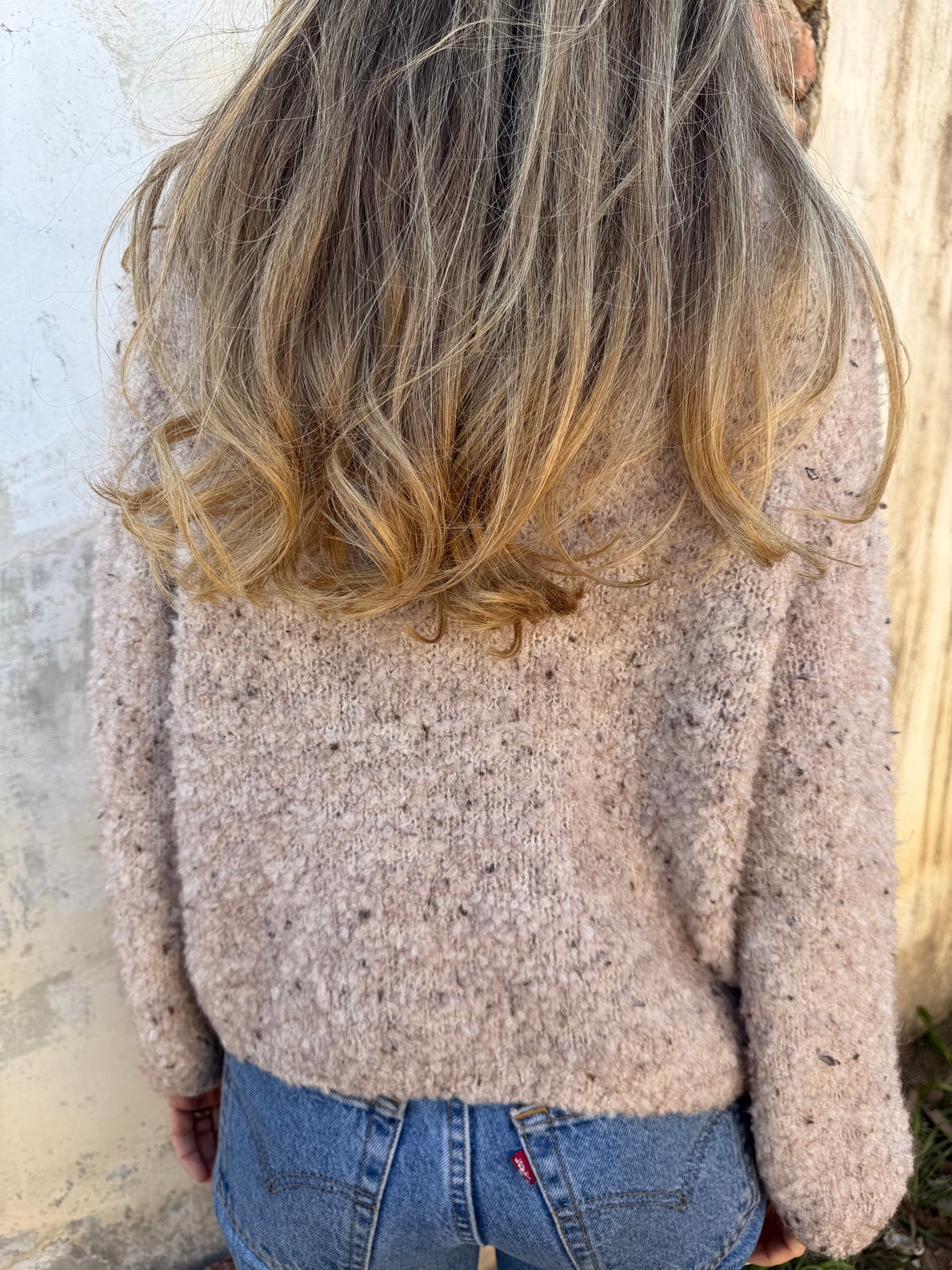 Chaleco lana jaspeada beige oscuro