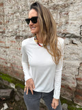 Polera hombreras basica blanca