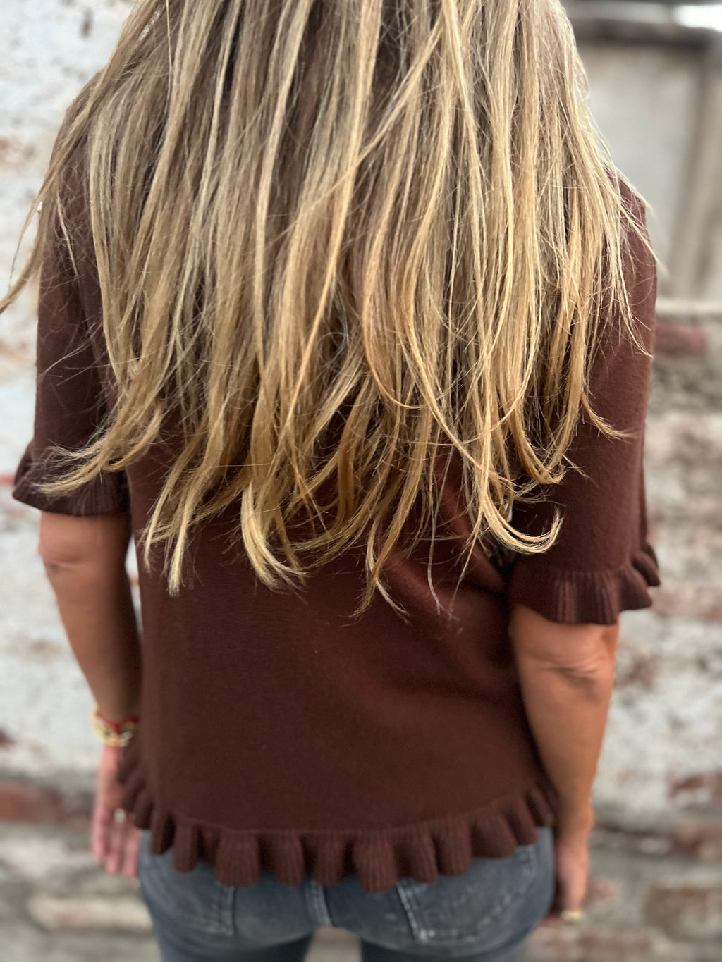 Polera/ Chaleco vuelitos café