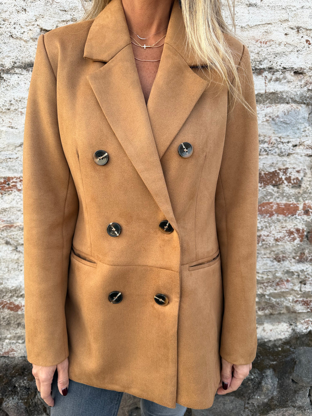 Blazer efecto gamuza increíble camel