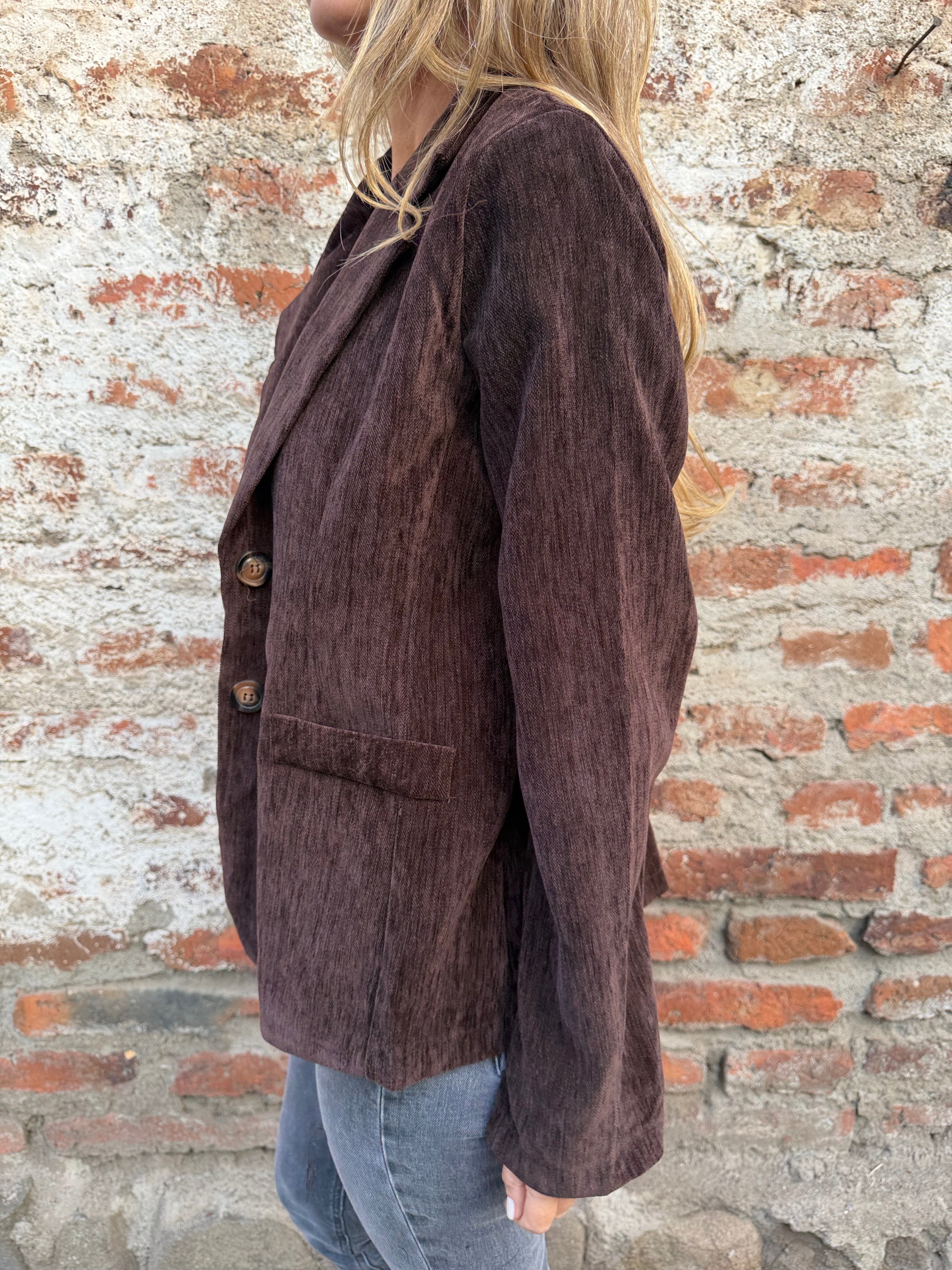 Blazer textura cafe oscuro