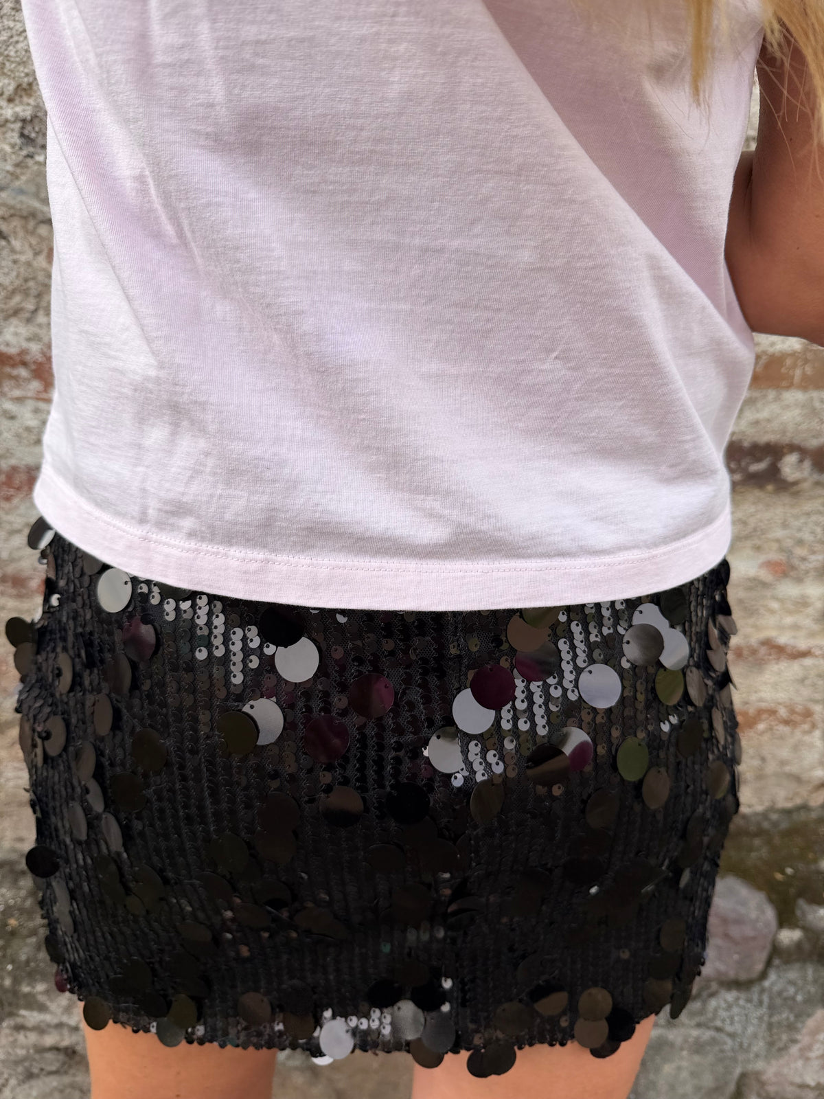 Pollera lentejuelas negra
