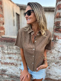 Blusa súper broderie café