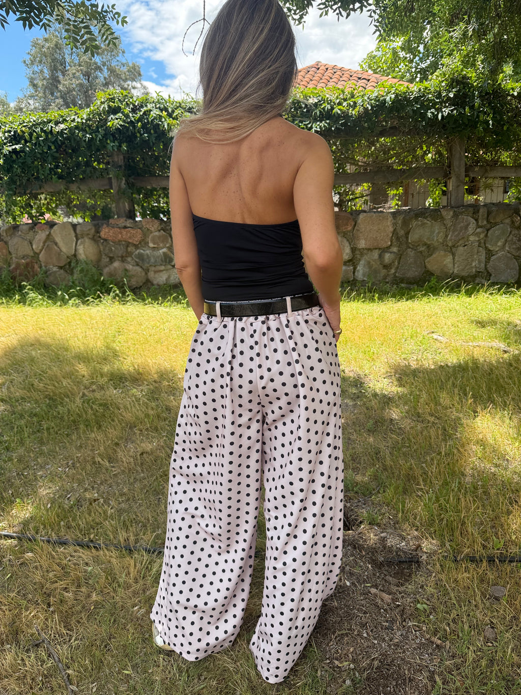 New palazo polca dots beige