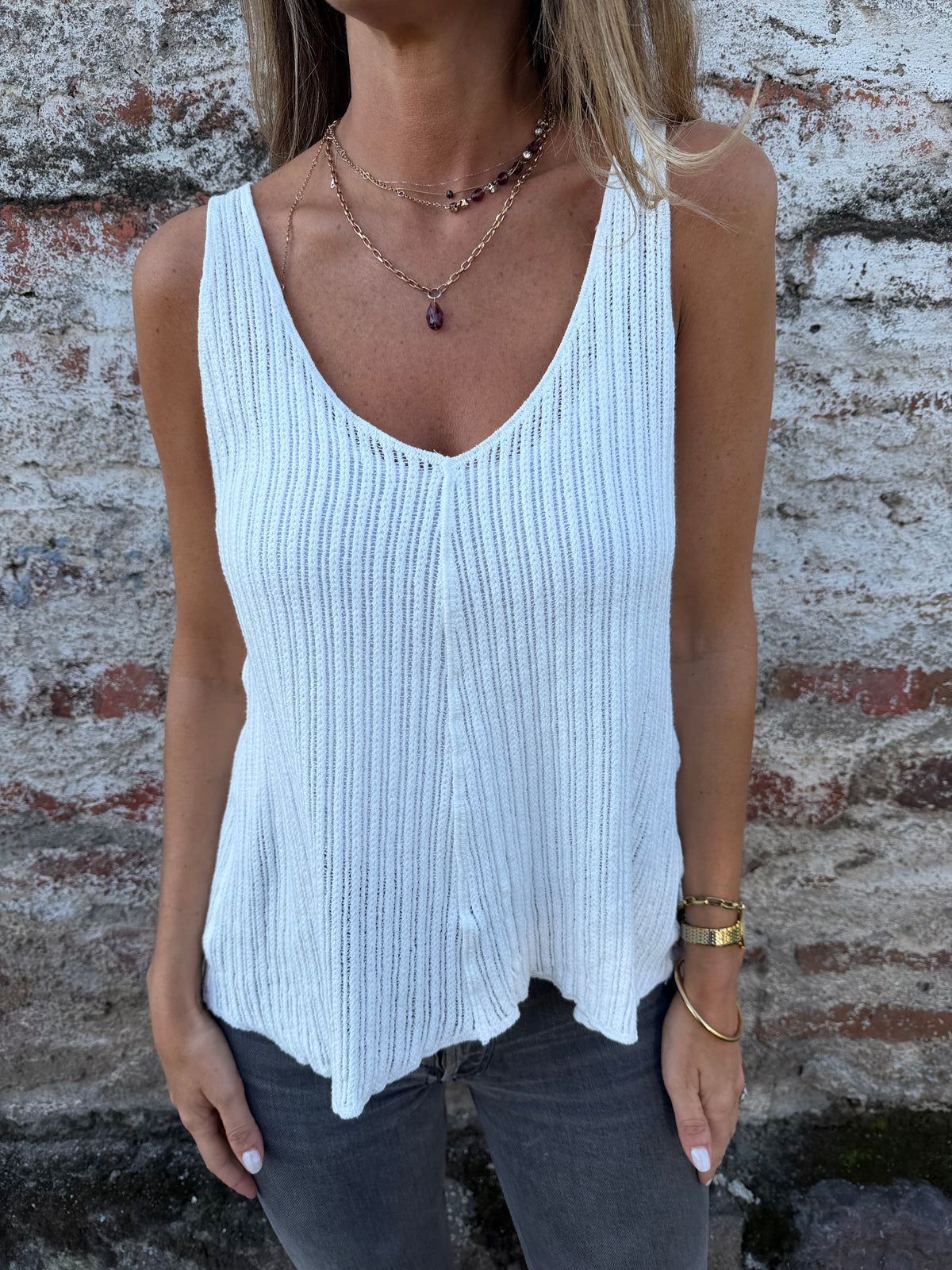 Polera natural blanca
