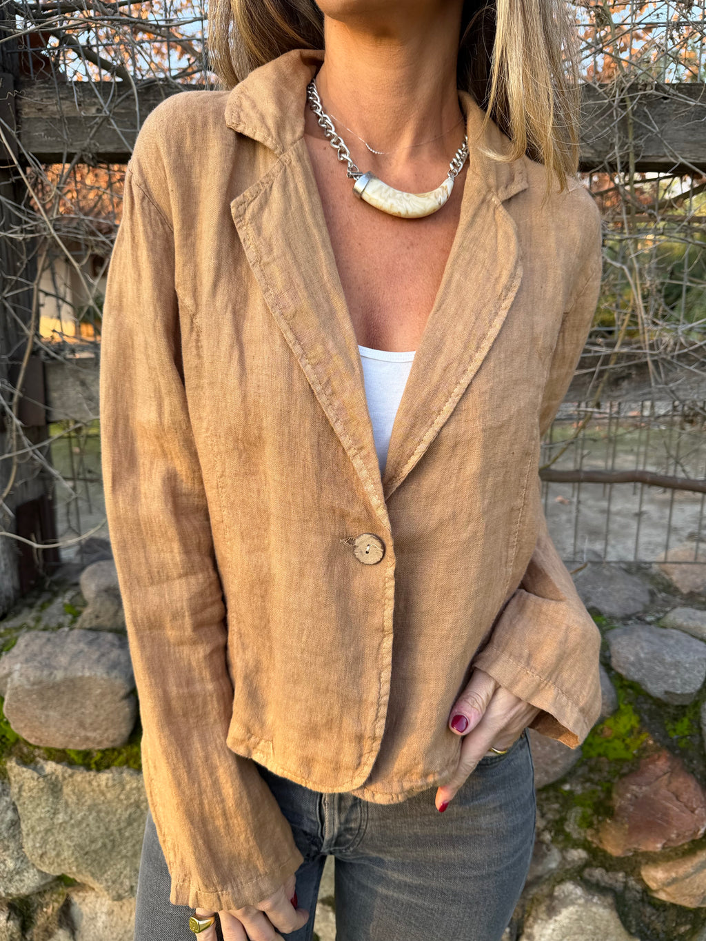 Blazer 100% lino camel