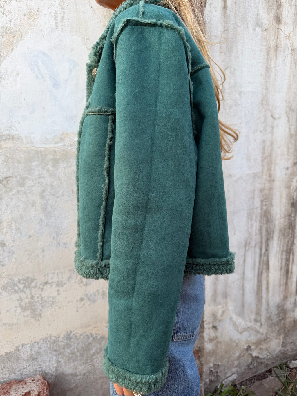 Chaqueta reversible chiporro suede verde