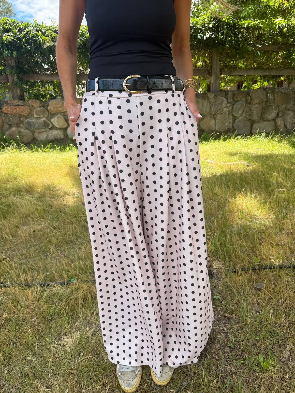 New palazo polca dots beige