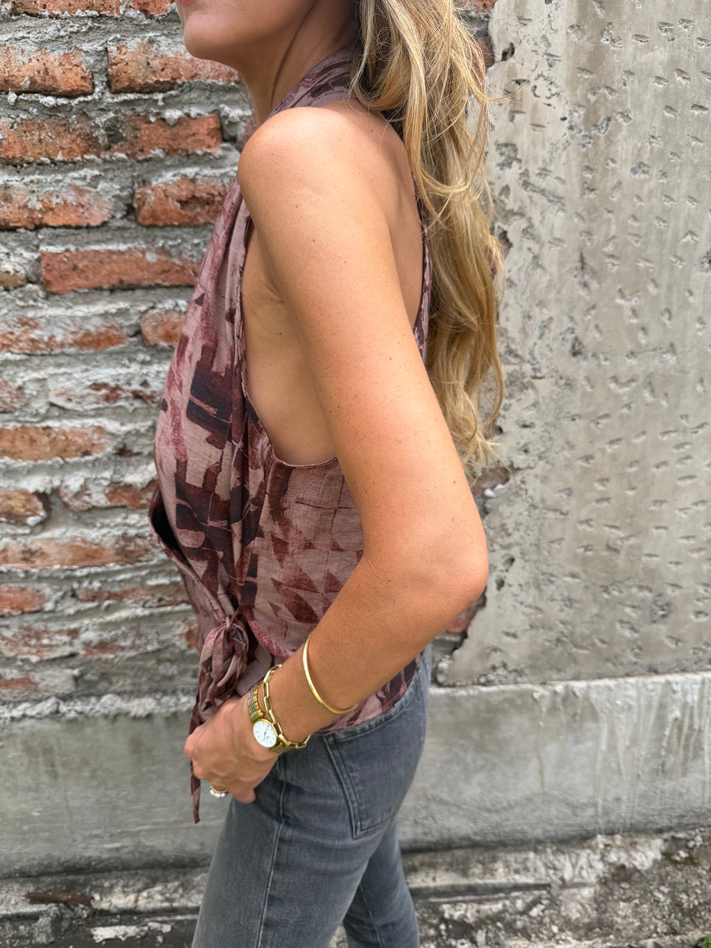 Polera tie dye terracota