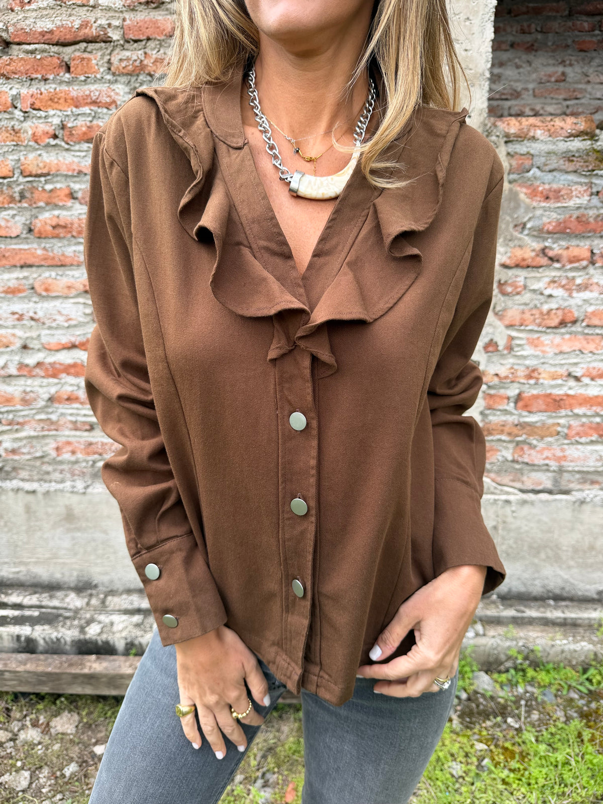 Blusa bluejean vuelos café