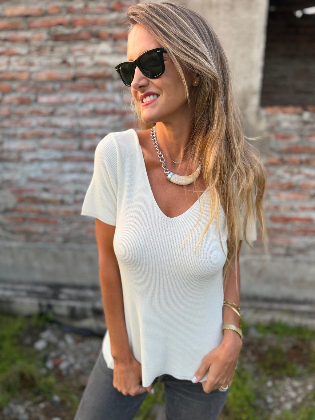 Polera simple hilo crudo