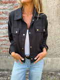 Chaqueta delgada linoto negra