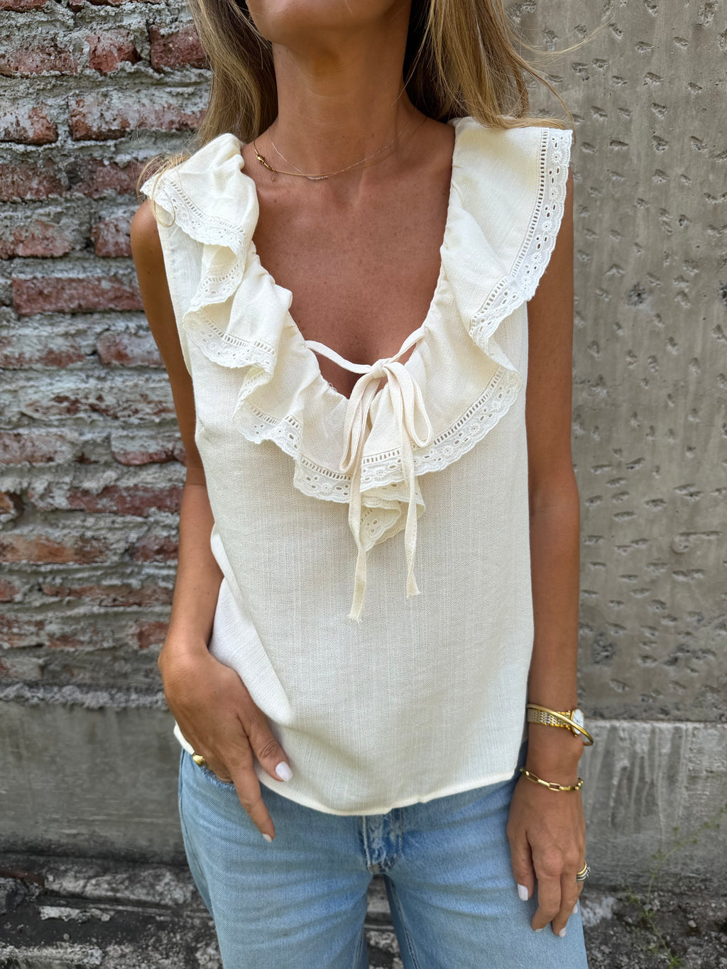 Blusa coqueta crudo