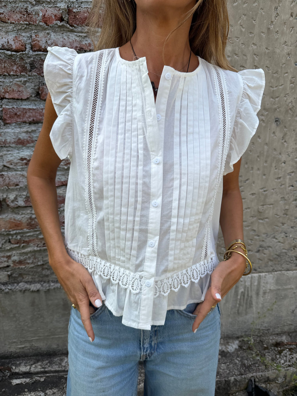 Blusa romántica preciosa blanca