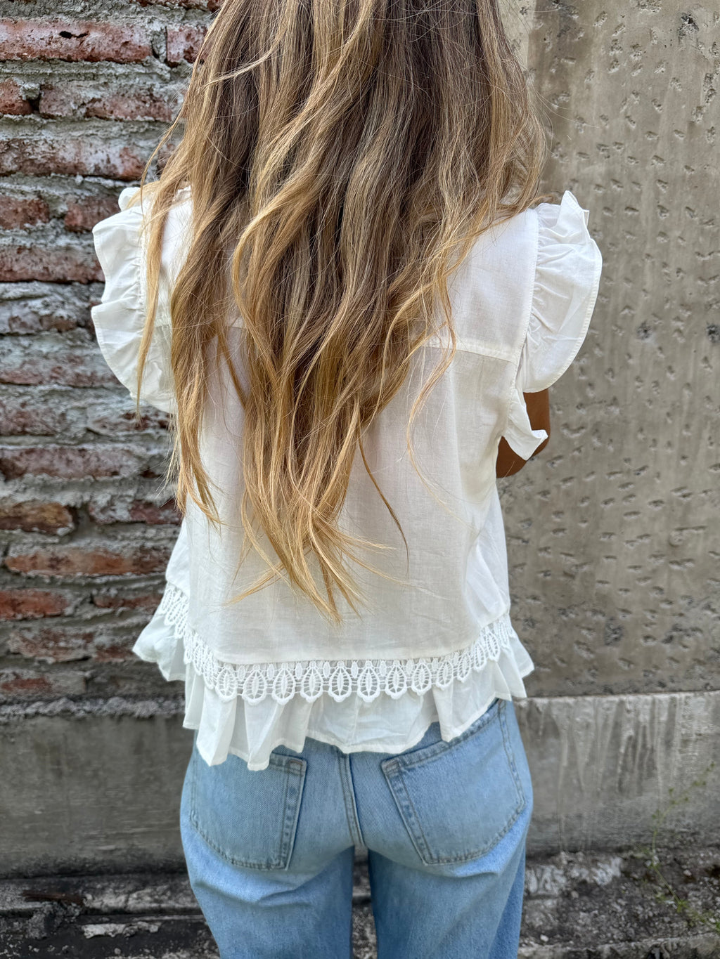Blusa romántica preciosa blanca
