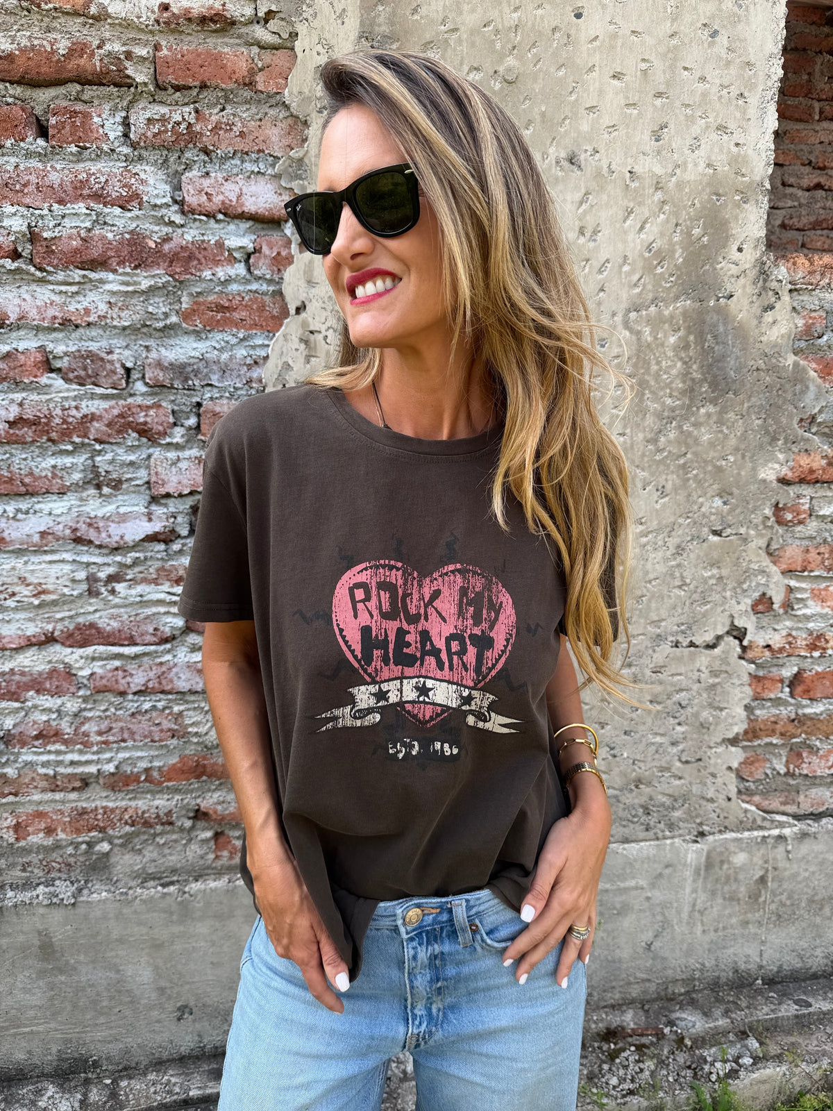 Polera heart rock café