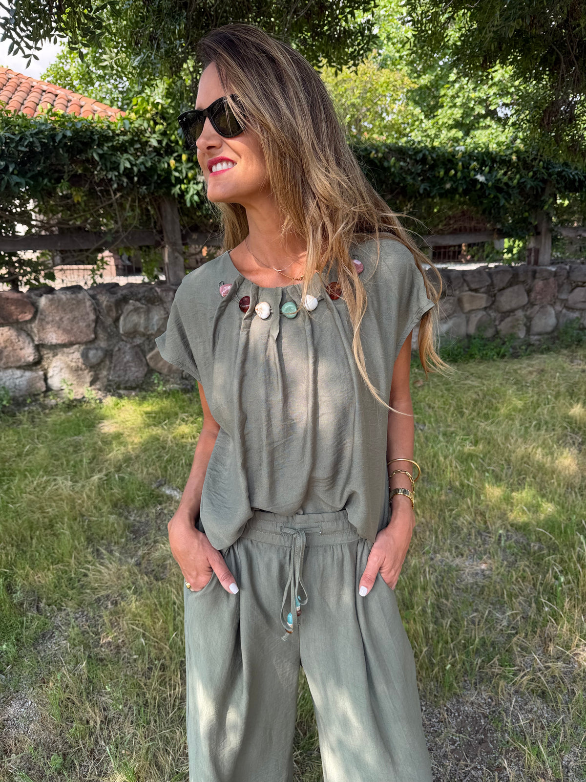 Set piedras verde