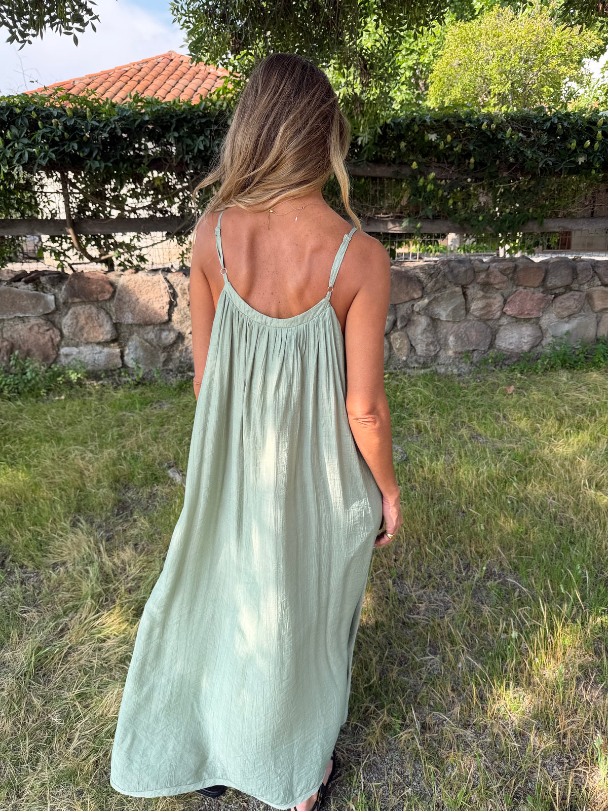 Vestido mostacillas verde