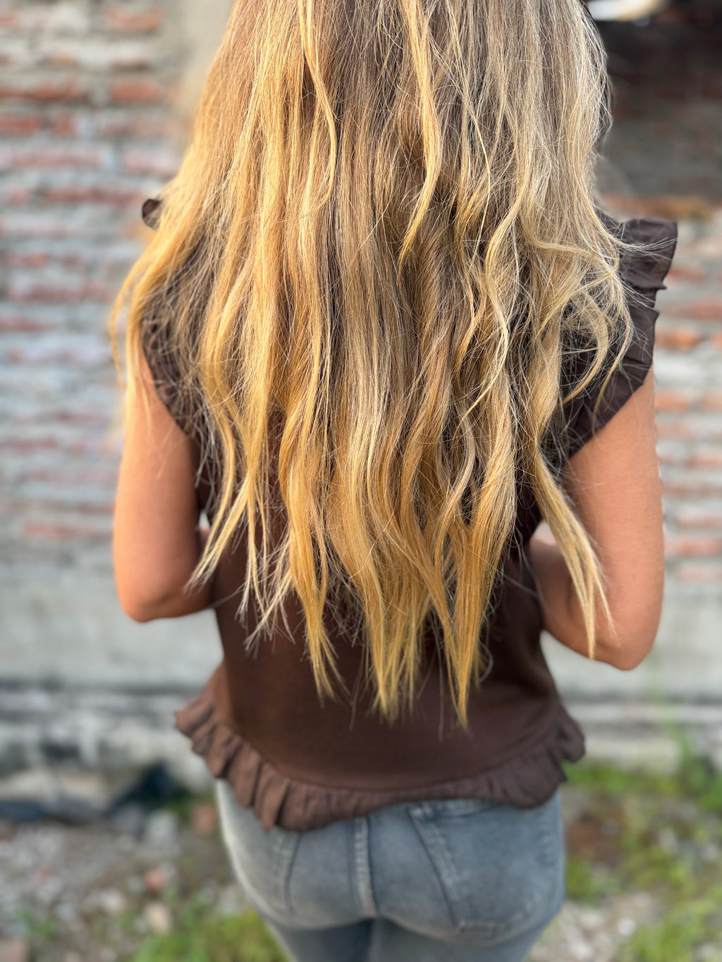 Polera vuelitos doble café